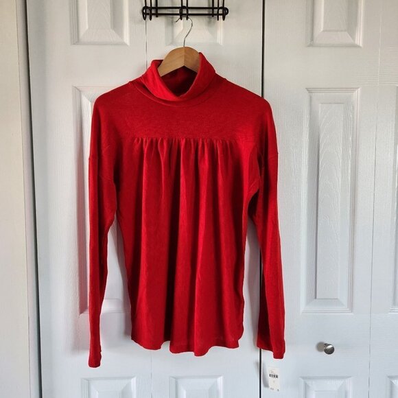 Maeve by Anthropologie Red Long Sleeve Turtleneck Lightweight Sweater - Picture 1 of 10